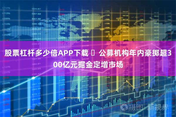 股票杠杆多少倍APP下载 ​公募机构年内豪掷超300亿元掘金定增市场